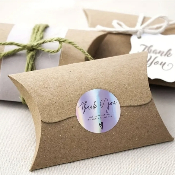 500pcs/roll Rainbow Laser Thank You Decorative Adhesive Stickers, T15MIS - Picture 3 of 6